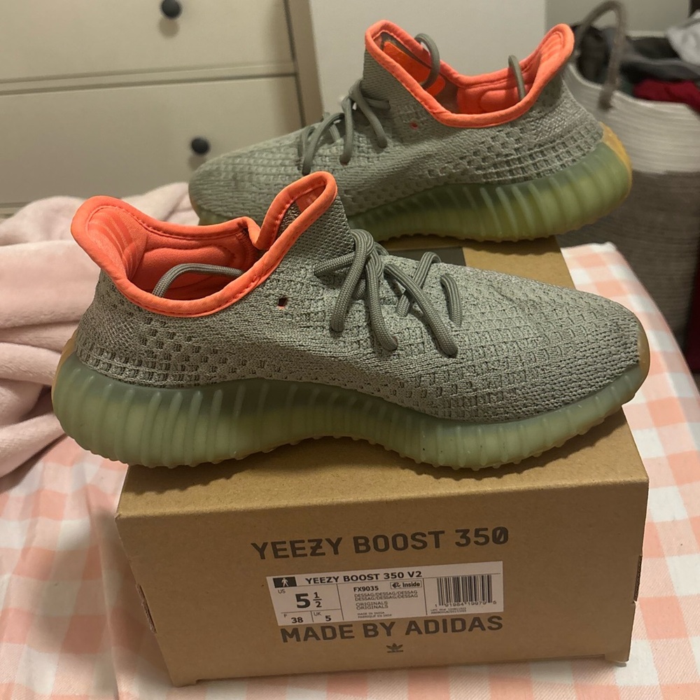adidas Yeezy Boost 350 V2 Green and Orange Shoes